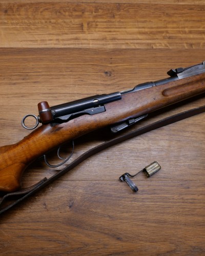 Carabine Schmidt Rubin 1896/11 face droite avec bouchon de canon